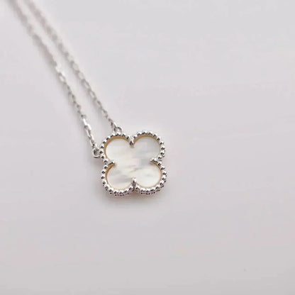 [Love Lucky]CLOVER  15MM WHITE MOTHER-OF-PEARL SILVER