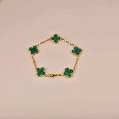 [Love Lucky]CLOVER 5 MOTIFS MALACHITE BRACELET