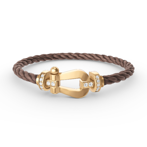 [Love Lucky]FORCE LARGE HORSESHOE HALF DIAMOND BRACELET GOLD