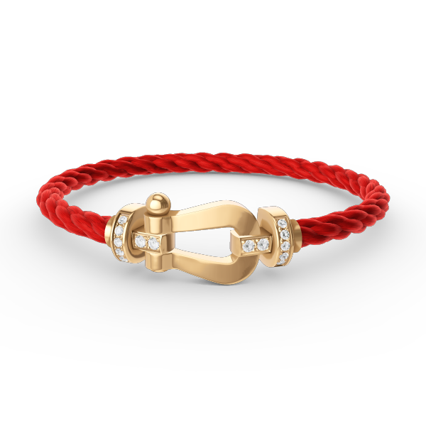[Love Lucky]FORCE LARGE HORSESHOE HALF DIAMOND BRACELET GOLD