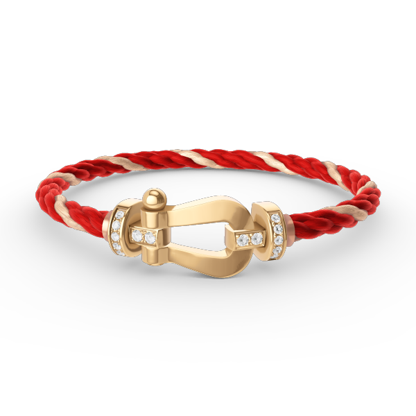 [Love Lucky]FORCE LARGE HORSESHOE HALF DIAMOND BRACELET GOLD