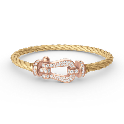 [Love Lucky]FORCE LARGE HORSESHOE FULL DIAMOND BRACELET ROSE GOLD