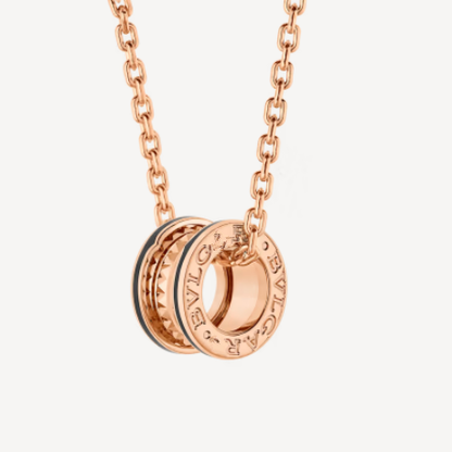 [Love Lucky]ZERO 1 ROCK PEDANT PINK GOLD BLACK NECKLACE