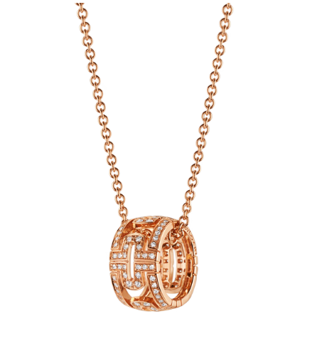 [Love Lucky]PARENTESI NECKLACE PINK GOLD DIAMOND