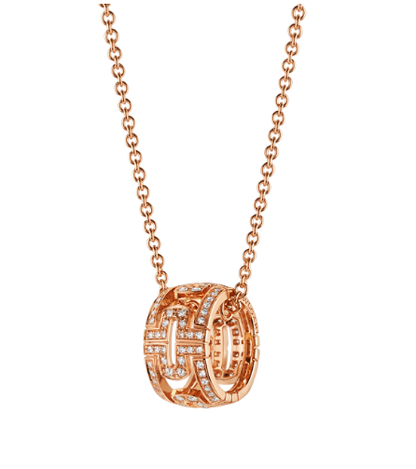 [Love Lucky]PARENTESI NECKLACE PINK GOLD DIAMOND