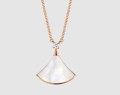 [Love Lucky]DREAM NECKLACE WHITE MOP PINK GOLD 1 DIAMOND