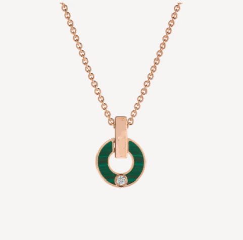[Love Lucky]GARI NECKLACE PINK GOLD MALACHITE