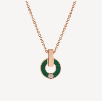 [Love Lucky]GARI NECKLACE PINK GOLD MALACHITE