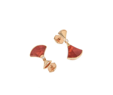 [Love Lucky]DREAM Carnelian PINK GOLD EARRINGS