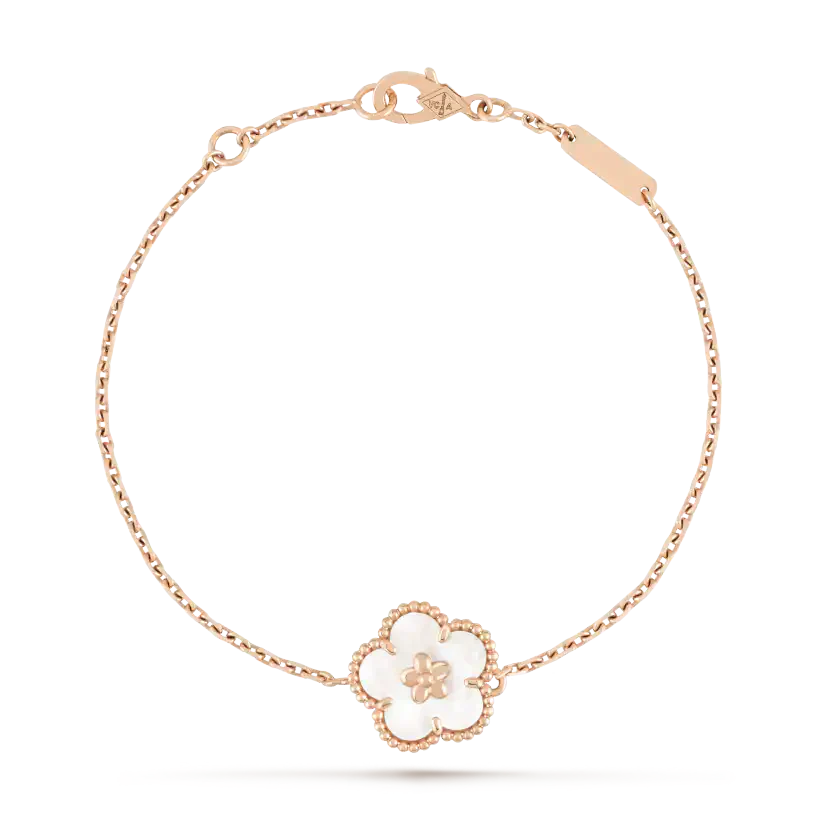 [Love Lucky]LUCKY WHITE MOP PLUM BLOSSOM  BRACELET