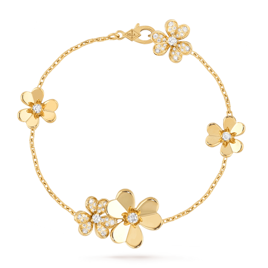 [Love Lucky]FRIVOLE GOLD 5 FLOWERS BRACELET