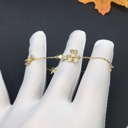 [Love Lucky]FRIVOLE GOLD 5 FLOWERS BRACELET