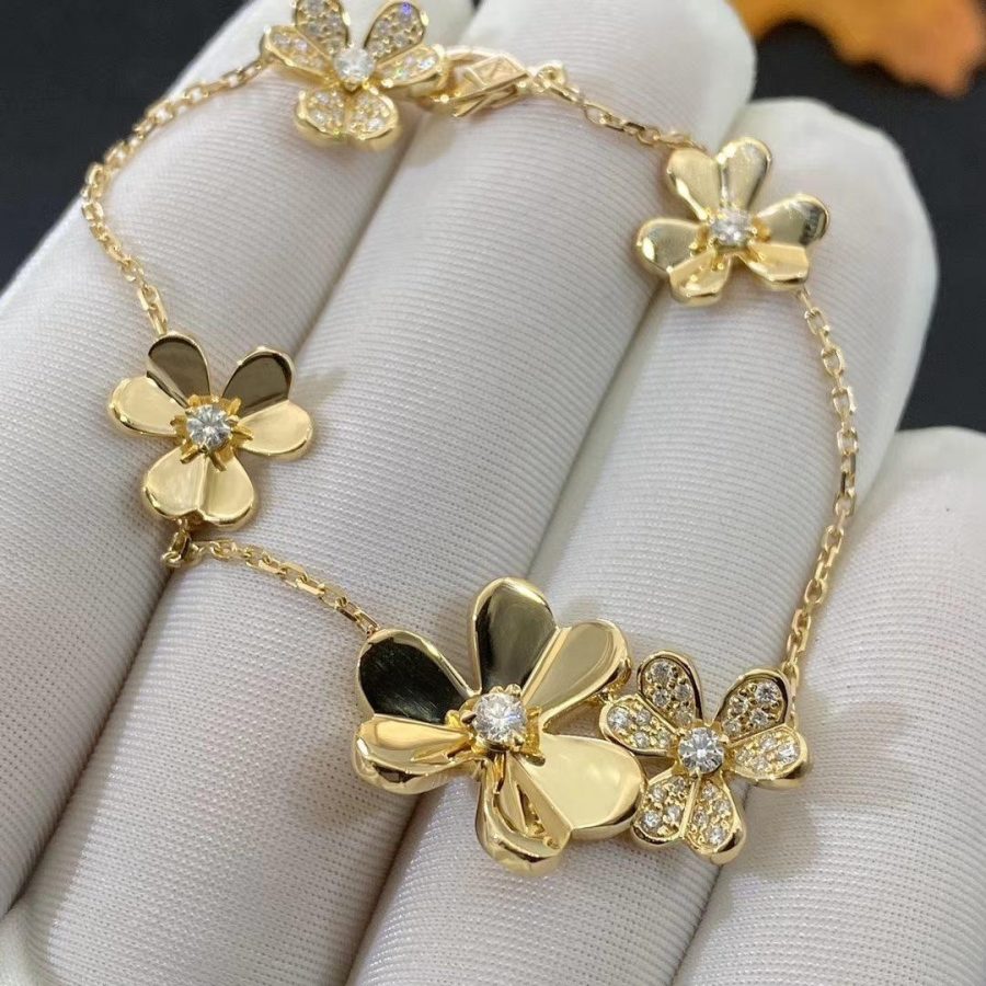 [Love Lucky]FRIVOLE GOLD 5 FLOWERS BRACELET