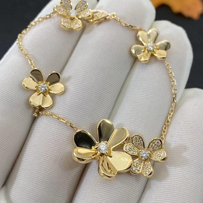[Love Lucky]FRIVOLE GOLD 5 FLOWERS BRACELET