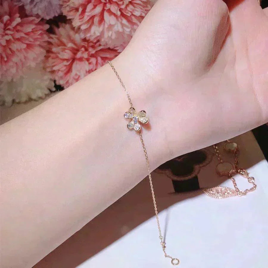 [Love Lucky]FRIVOLE GOLD FLOWER DIAMOND BRACELET