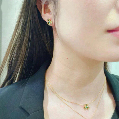 [Love Lucky]FRIVOLE  FLOWER MALACHITE EARRINGS