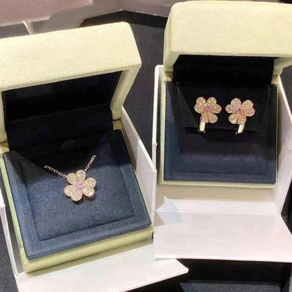 [Love Lucky]FRIVOLE ROSE GOLD FLOWER DIAMOND NECKLACE
