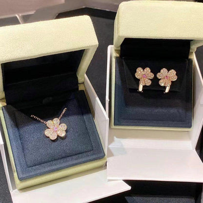 [Love Lucky]FRIVOLE PINK GOLD FLOWER DIAMOND EARRINGS