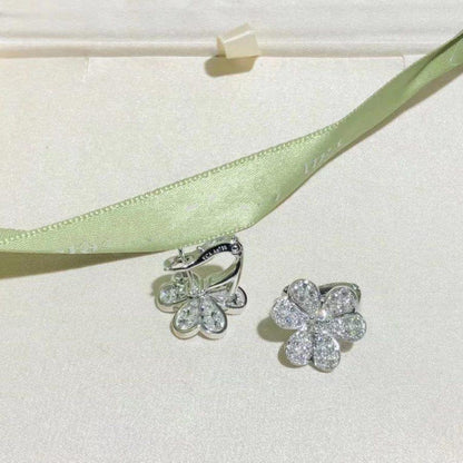 [Love Lucky]FRIVOLE SILVER FLOWER DIAMOND EARRINGS