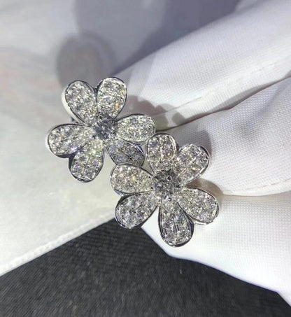 [Love Lucky]FRIVOLE SILVER FLOWER DIAMOND EARRINGS
