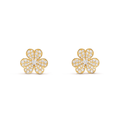 [Love Lucky]FRIVOLE GOLD FLOWER DIAMOND EARRINGS