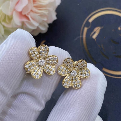 [Love Lucky]FRIVOLE GOLD FLOWER DIAMOND EARRINGS