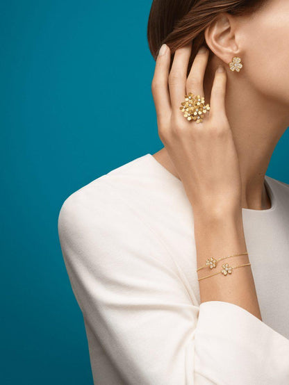 [Love Lucky]FRIVOLE GOLD FLOWER DIAMOND EARRINGS