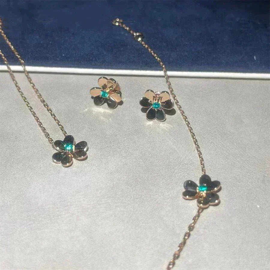 [Love Lucky]FRIVOLE  FLOWER MALACHITE EARRINGS