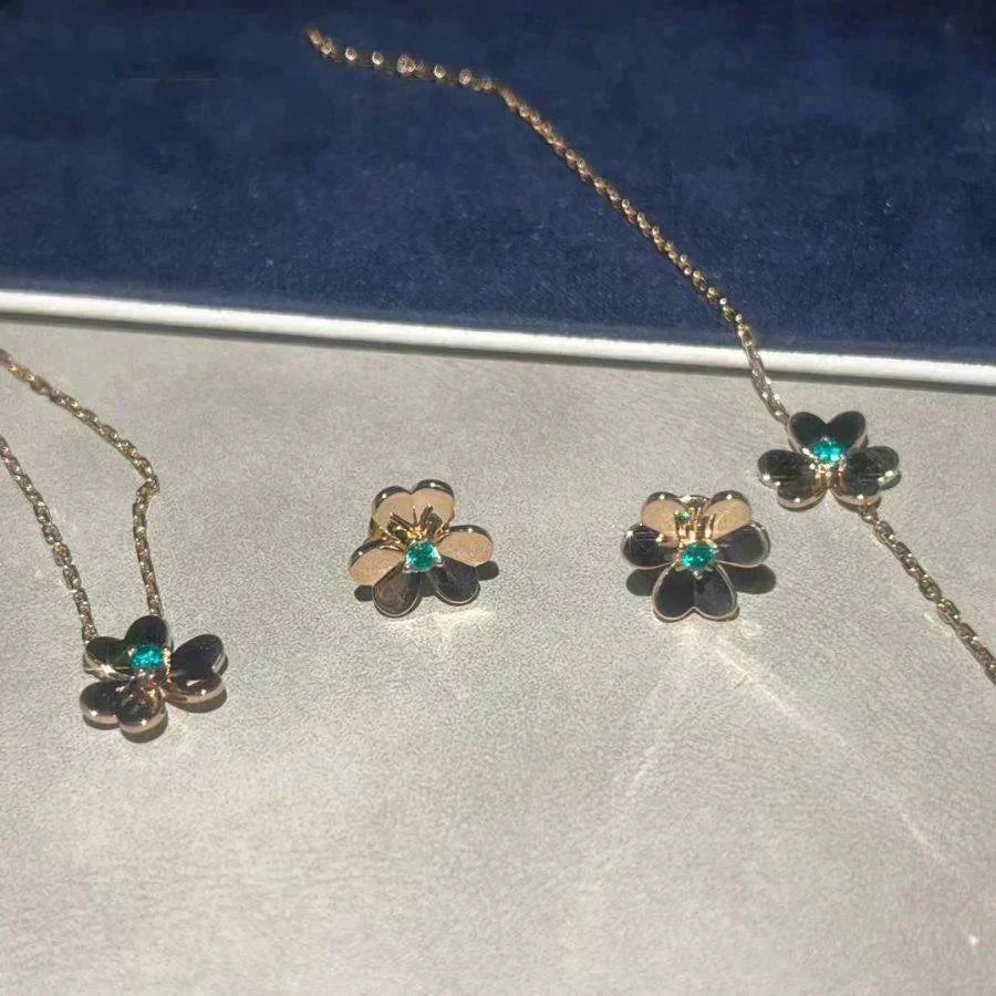 [Love Lucky]FRIVOLE  FLOWER MALACHITE EARRINGS
