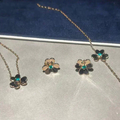 [Love Lucky]FRIVOLE  FLOWER MALACHITE EARRINGS
