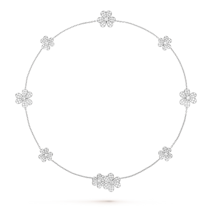 [Love Lucky]FRIVOLE SILVER 9 FLOWERS NECKLACE