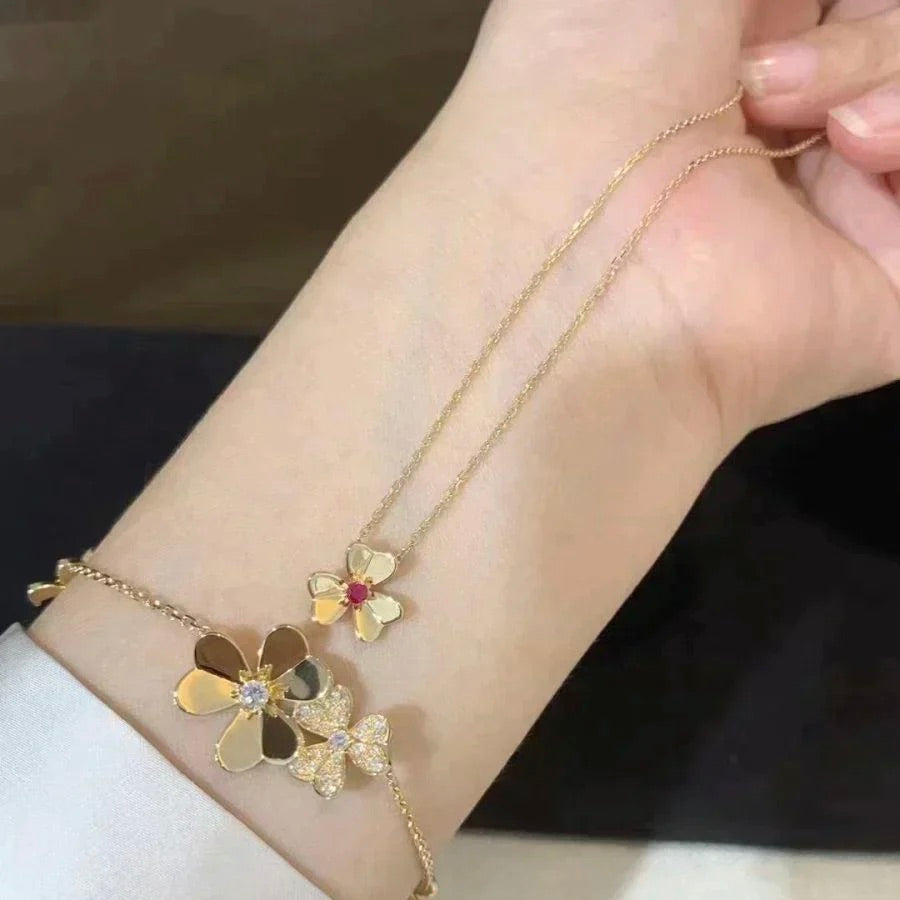 [Love Lucky]FRIVOLE GOLD FLOWER NECKLACE