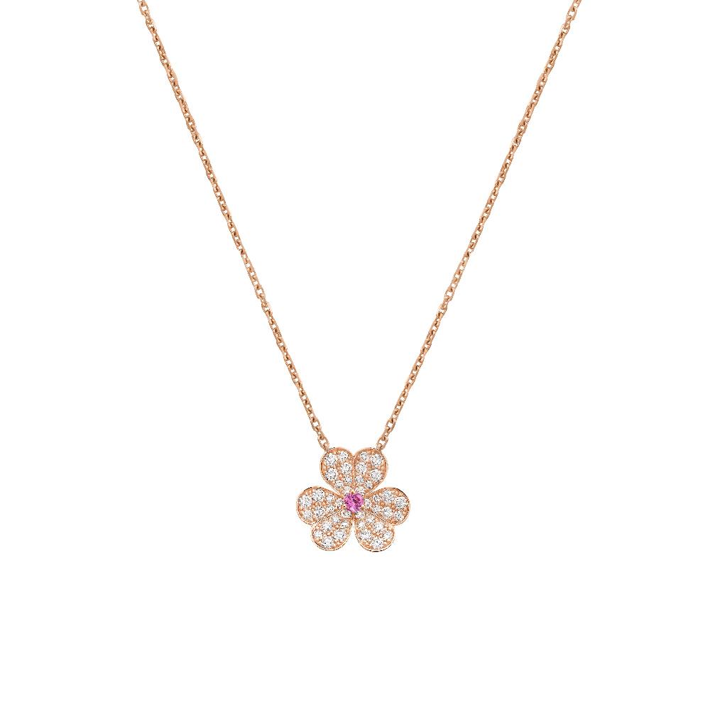 [Love Lucky]FRIVOLE ROSE GOLD FLOWER DIAMOND NECKLACE