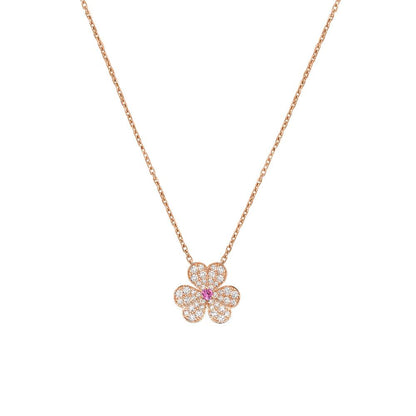[Love Lucky]FRIVOLE ROSE GOLD FLOWER DIAMOND NECKLACE