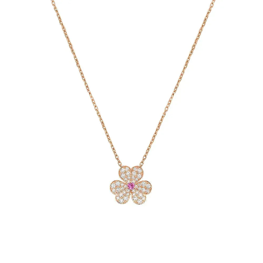[Love Lucky]FRIVOLE ROSE GOLD FLOWER DIAMOND NECKLACE