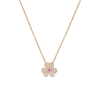 [Love Lucky]FRIVOLE ROSE GOLD FLOWER DIAMOND NECKLACE