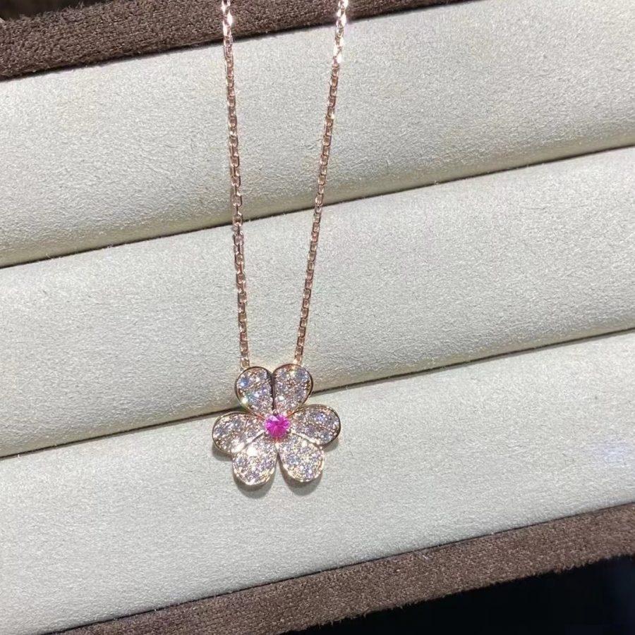[Love Lucky]FRIVOLE ROSE GOLD FLOWER DIAMOND NECKLACE