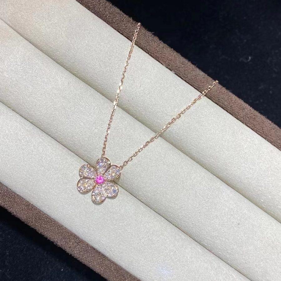[Love Lucky]FRIVOLE ROSE GOLD FLOWER DIAMOND NECKLACE