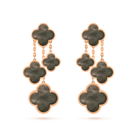 [Love Lucky]CLOVER EARRINGS DARK MOP 4 MOTIFS ROSE GOLD
