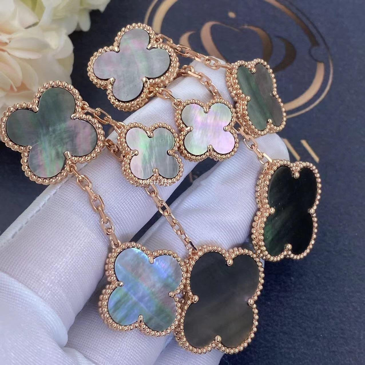 [Love Lucky]CLOVER EARRINGS DARK MOP 4 MOTIFS ROSE GOLD