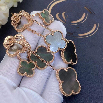 [Love Lucky]CLOVER EARRINGS DARK MOP 4 MOTIFS ROSE GOLD