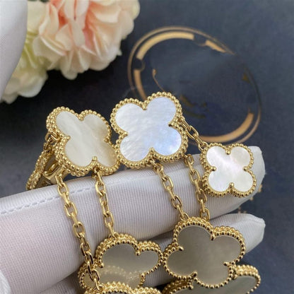 [Love Lucky]CLOVER EARRINGS WHITE MOP 4 MOTIFS GOLD