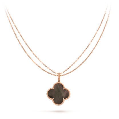 [Love Lucky]CLOVER 25MM GOLD DARK MOP BIG CLOVER NECKLACE