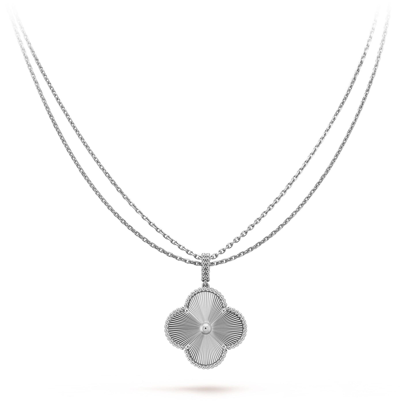 [Love Lucky]CLOVER 25MM SILVER BIG CLOVER NECKLACE