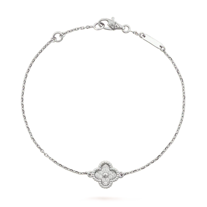 [Love Lucky]CLOVER  SINGLE FLOWER BRACELET SILVER
