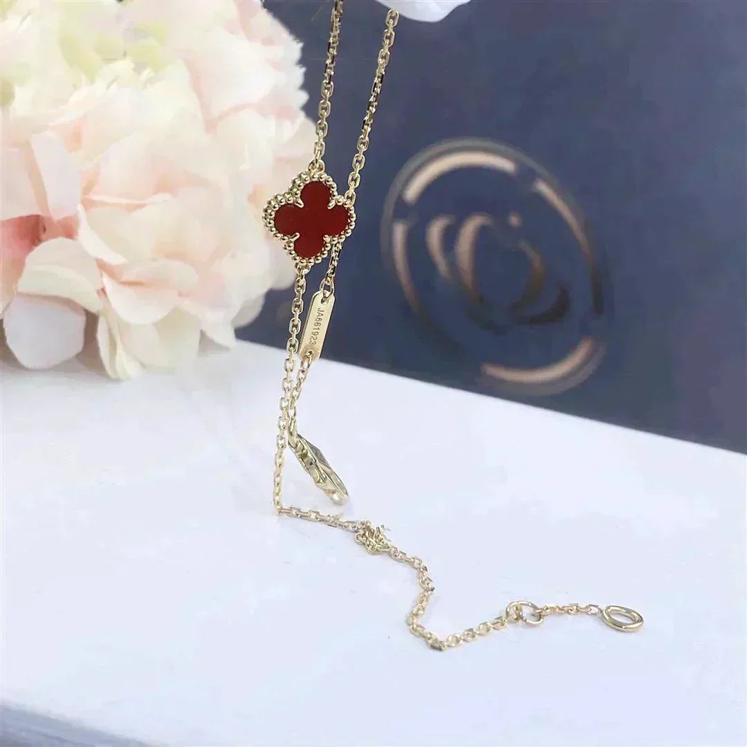 [Love Lucky]CLOVER  CARNELIAN SINGLE FLOWER BRACELET