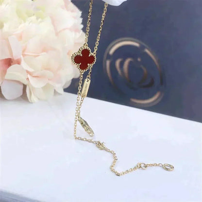 [Love Lucky]CLOVER  CARNELIAN SINGLE FLOWER BRACELET