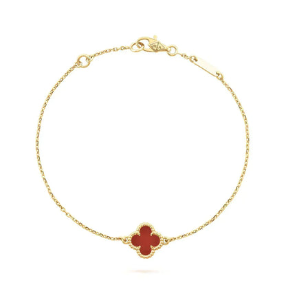 [Love Lucky]CLOVER  CARNELIAN SINGLE FLOWER BRACELET