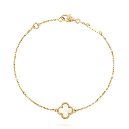 [Love Lucky]CLOVER WHITE MOP SINGLE FLOWER BRACELET