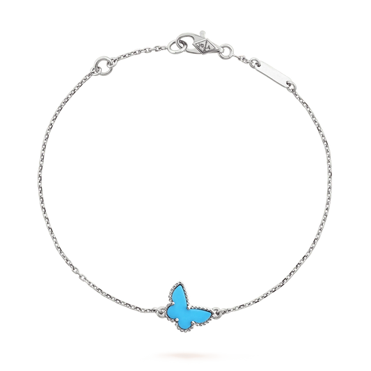 [Love Lucky]BUTTERFLY TURQUOISE BUTTERFLY BRACELET SILVER